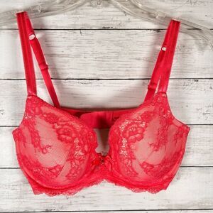 H&M Padded Hot Pink Lace Push-up Underwire Bra 36D